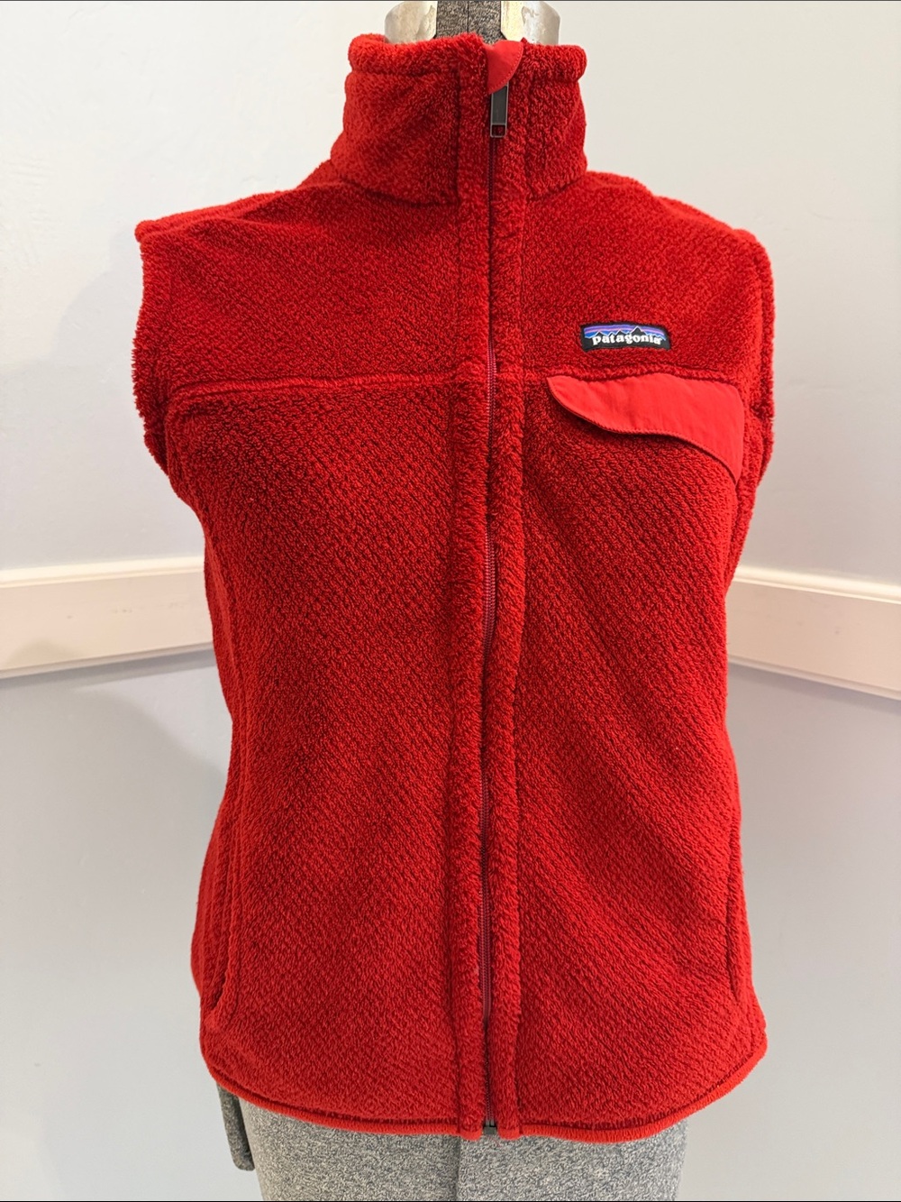 Patagonia Red Fleece Vest with Chest Pocket